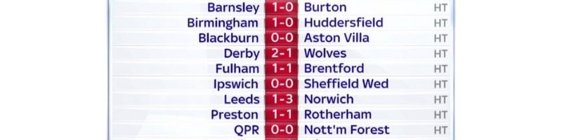 Football Results Screen
